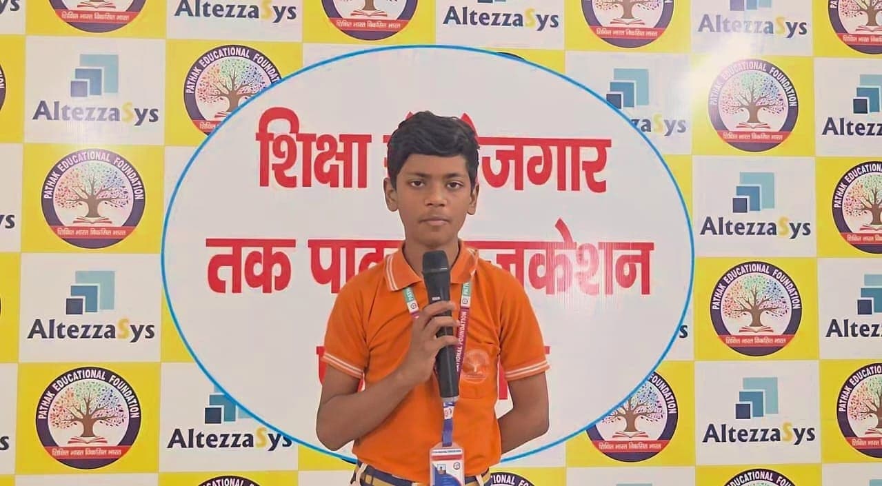 Addressing the room at a foundation event