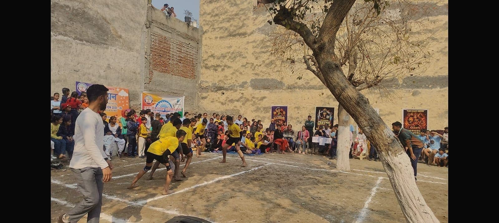 A race underway at the annual sports meet
