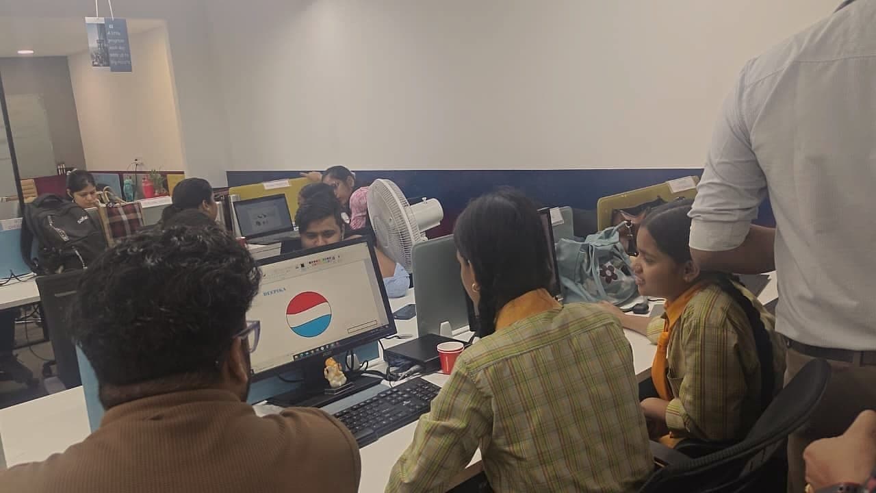 A student at the desktop, computer lab