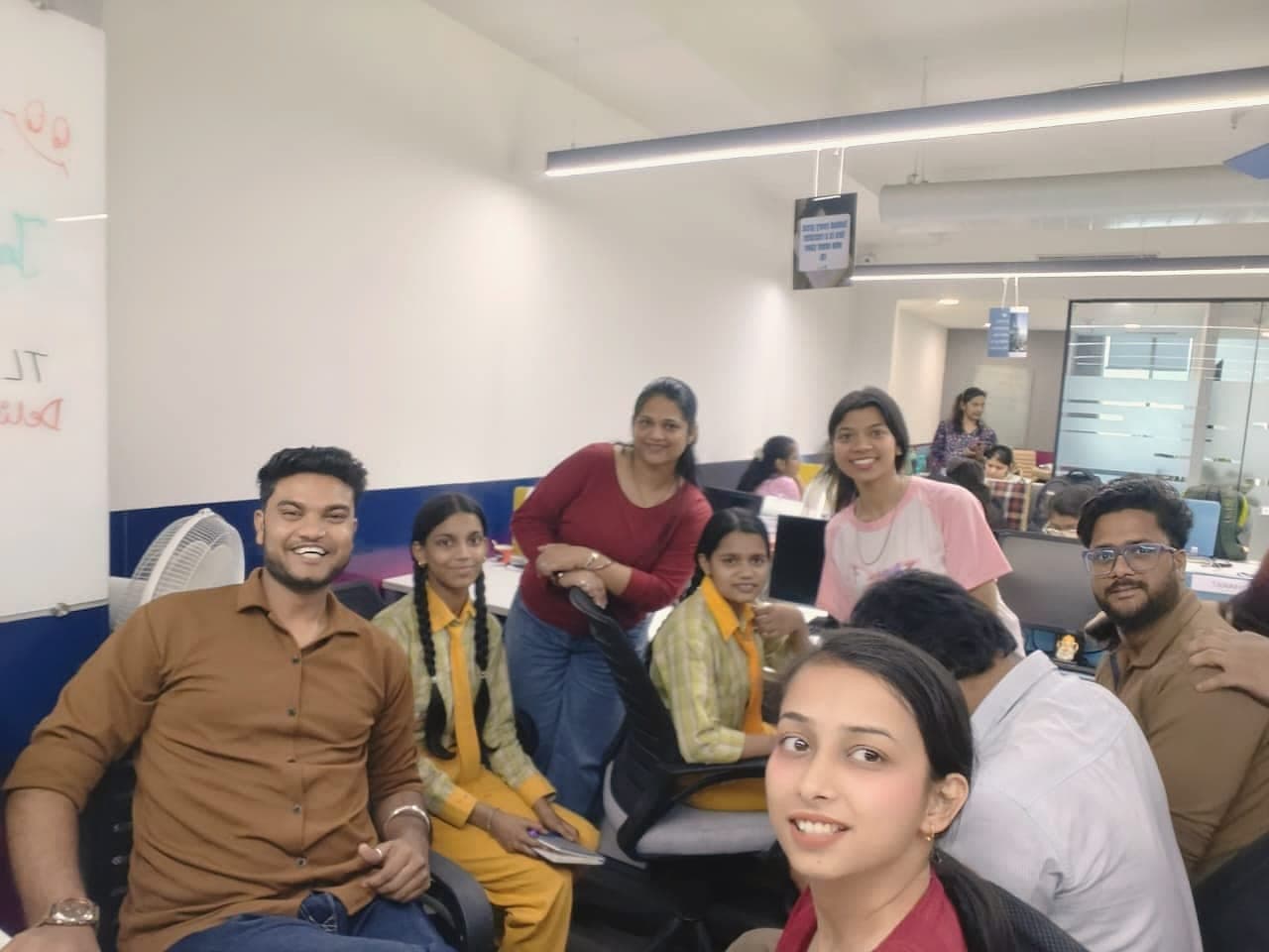 A group photograph on a workplace visit